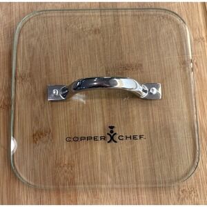 EUC GENUINE Copper Chef 8"x8" Flat Press Panini Lid glass replacement